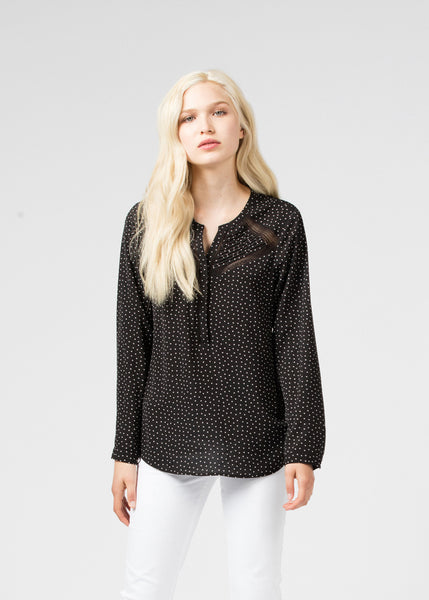 Dot Pleated Top