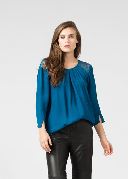Pleated Soft Lace Blouse